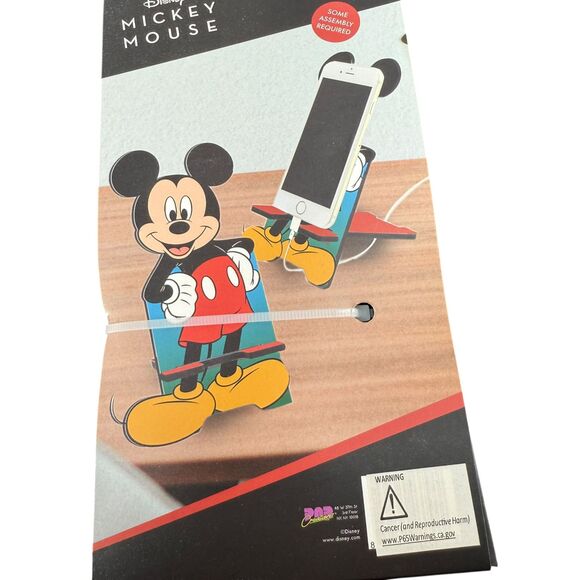 Disney Mickey Mouse Phone Stand Holder Pop Creations Faux Wood Apple Android NEW - Picture 5 of 6